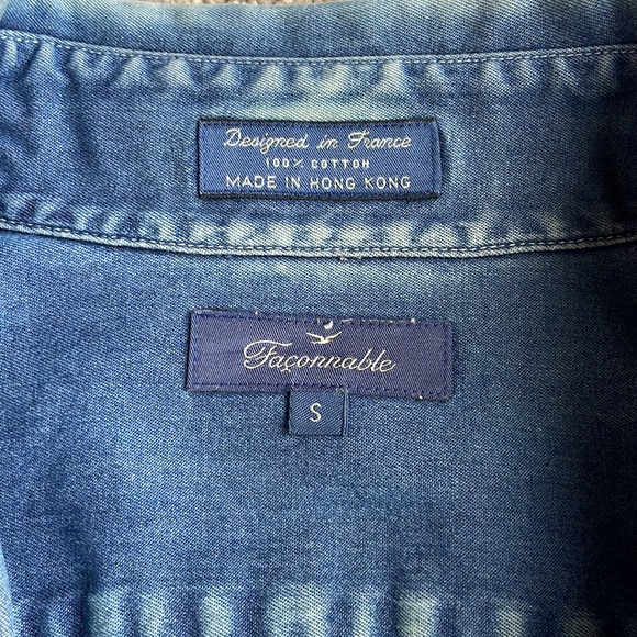 Façonnable brushed denim shirt Sz S - Picture 5 of 6